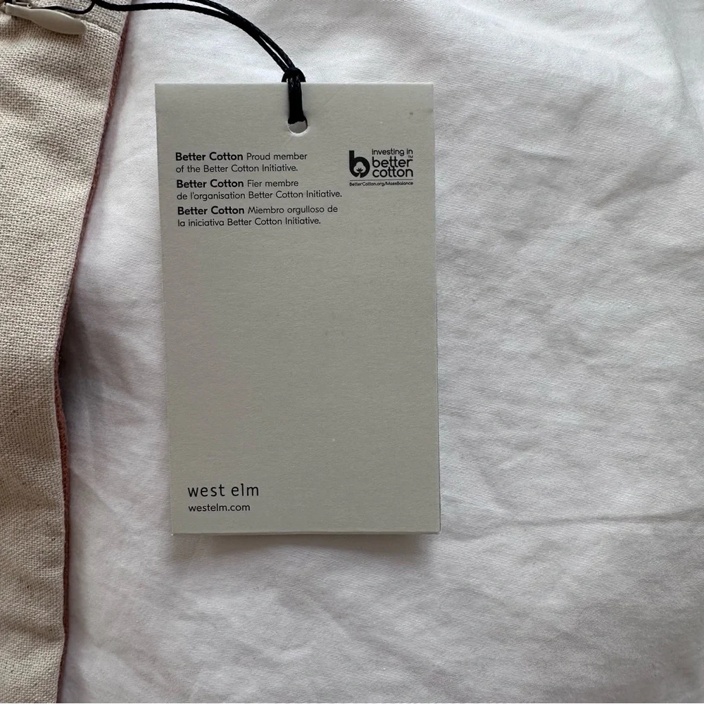 West Elm Natural Cotton Fabric Pillow Cover